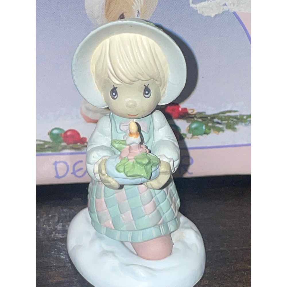 Enesco Precious Moments December Girl With Candle Figurine 1989 Samuel J Butcher